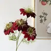 Flor de Simulação Clematis Europeu 4 Flores Cordyceps Gradiente de Duas Cores Jardim Monet Salão de Casamento Decoração Flor de Guia de Estrada Arranjo de Flores