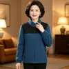 Moletons de fleece para casais de meia-idade e idosos, masculinos e femininos, cardigans quentes com gola alta forrados de fleece para pais, agasalhos quentes