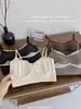 Renda para Cílios Retrô Leve Luxo Listrado Tira Fina Costas Bonitas Decote V Renda Anti-Exposição Suporte Fixação Bandeau 1823