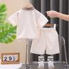 Conjunto de Camisa Polo de Manga Curta Infantil 2025 Novo Verão Meninos Camiseta Fofa de Manga Curta com Lapela Conjunto Fino de Duas Peças