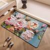 Alfombra de Piso Absorbente de Barro Diatómico Pintura al Óleo 3D Alfombra de Piso Antideslizante Puerta de Baño Alfombra de Baño de Secado Rápido Felpudo de Baño