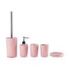 Juego de baño de plástico de cinco piezas fabricantes mayoreo juego de baño para lavar de cinco piezas baño hogar vaso para enjuague bucal cepillo cinco piezas