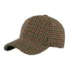 Chapéus Transfronteiriços para Homens e Mulheres, Bonés de Baseball Xadrez para Outono e Inverno, Chapéus de Proteção Solar para Exterior com Aba Rígida, Bonés com Aba Versáteis, Modernos