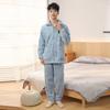 Pijama de invierno para hombre, forro polar coral grueso, talla grande, franela cálida para otoño e invierno, para el hogar