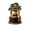 Venda Quente Transfronteiriça Tema Aposentadoria Ouro Negro Bandeira Balão Topper de Bolo Festa de Aniversário Festival de Aniversário Decoração de Festa