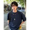 Camiseta bordada con patrón de escamas de dragón retro americano transfronteriza para hombre, nueva camiseta deportiva de manga corta de moda para verano