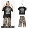 Traje de Pantalón de Camuflaje para Niños Hip-Hop Holgado Retro Hip-Hop Ropa de Moda para Niños Ropa para Actuación de Baile con Batería para Niñas Verano