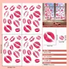 Día de San Valentín lápiz labial huella de labio ambiente adorno decoraciones pegatinas electrostáticas para puertas de vidrio ventanas para decorar centros comerciales