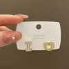 Pendientes Exquisitos y de Moda de Corazón de Perla Asimétricos para Mujer, Diseño Personalizado, Pendientes Sencillos y Versátiles, Joyería Elegante para Orejas