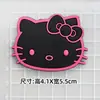 KT Preto Hello Kitty cola macia Acessórios para joias DIY Capa de celular Adesivos decorativos para copo de água Chinelos Sapatos Patch Bolsa