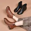 Nuevas botas cortas de algodón para mujer para otoño e invierno 2026, forradas de felpa, zapatos de madre, planas, piel suave, suela blanda, versátiles botas Martin para mujer