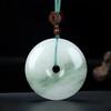 Colgante Tianshan Verde Amuleto de la Paz Jade de Seda Dorada de Xinjiang Blanco con Vetas Verdes Hebilla de la Paz Color Jadeíta con Vetas de Flores Colgante de Jade