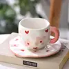 Venta al por mayor desde la fábrica de origen, Juego de regalo transfronterizo para taza de café y platillo, Par de taza y platillo de nube, Taza de cerámica para té de la tarde con leche