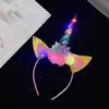 Puesto de Diademas en Mercado Nocturno Accesorios para el Cabello Diadema Luminosa Infantil Empujar Tarjeta de Unicornio Lugar Escénico Productos Populares