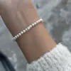 Pulsera de Perlas Irregulares Francesas Pulsera para Mujer Nicho Lujo Ligero Exquisita Moda Oro Media Pulsera Accesorios de Pulsera
