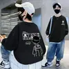 Moletom Infantil Masculino Estilo Primavera e Outono Roupas Infantis Novo Estilo Outono Top Bonito Tamanhos Médio e Grande Infantil Camada Base com Veludo Roupas para Meninos
