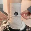 Meias fofas de desenho animado para meninas, meias de algodão puro para o outono, estilo trendy do Instagram com bordado de cachorrinho, fio pontilhado e design com babados