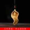 Boj de hoja grande DIY colgante Xiangyun Guanyin especificaciones 6 x 2.8 x 1.5 fabricantes de joyería para hombres y mujeres al por mayor