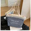 Bolso de Cubo Portátil de Mezclilla para Axila Bolso de Hombro con Estampado de Encaje para Mujer Bolso de Mano Casual Hermoso para Niña