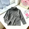 Ropa de Invierno Estilo Coreano 2026 para Niños y Niñas, Ropa Interior Térmica, Top de Cuello Medio Alto, Camiseta de Manga Larga para Niños, Polar Térmico Grueso