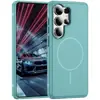 Adecuado para funda de teléfono Samsung S26 Ultra, magnético, PC engrosado, textura lateral antideslizante, anticaídas, funda de teléfono Samsung retro