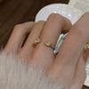 Suave ~ Anel Requintado de Luxo Leve com Estilo Avançado de Flor de Amor para Mulheres com Abertura de Zircão para Todos os Fósforos