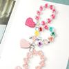 Llavero colgante de pulsera de amor creativo, llavero con letras de corazón de moda, accesorios de cuero transparentes, lindos accesorios para mochila escolar