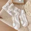 Meias Femininas Zudel Novo Estilo Meia-Panturrilha, Meias Finas e Fofas de Princesa, Meias Femininas Versáteis de Cor Sólida para Primavera e Verão Atacado