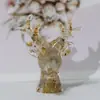Artesanato com Cola para Pedras de Cristal Transfronteiriças Decorações de Galhos de Cervo de Natal Lembranças de Cabeça de Veado Quartzo Rosa Ametista