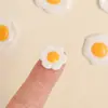 Colgante de Huevo Frito Grande de Dibujos Animados Pegamento de Crema Juguete de Comida DIY Llavero Adorno Colgante Piezas para Accesorios de Cabello