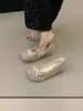 Sapatos de Veludo Cinza Quente com Pelo para Mulheres Outono/Inverno 2025 Roupa de Exterior de Inverno Sapatilhas de Algodão Quentes com Laço Interno
