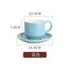 Taza de café de cerámica Taza de café de color estilo europeo y platillo Traje de gran capacidad Taza de té de la tarde creativa Taza de desayuno Taza apilada