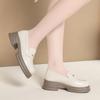 Una generación de mocasines de suela gruesa para mujer, nuevos de primavera y otoño, estilo británico retro, muffin, zapatos pequeños de cuero, tacón grueso, zapatos negros