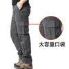 Pantalones de Algodón con Grullas para Primavera y Otoño Ropa de Trabajo Tallas Grandes Resistentes al Desgaste Casuales para Hombre con Múltiples Bolsillos