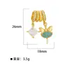 Anillo Colgante Doble de Cobre con Microincrustaciones de Zirconia, Tendencia de Influencer, Transmisión en Vivo, Más Vendido, Accesorio Versátil para DIY, Venta al por Mayor de Fábrica de Accesorios Yiwu