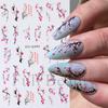 Adesivos de nail art novos para a primavera, flores de flor de pêssego, flor de ameixa, flores e flores com adesivo, adesivos de unha, atacado de unha