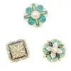 Nuevo Botón Metálico de Flor Perla Diamante Barroco Retro Estilo Palacio Decoración para Ropa Suéter Chaqueta Cortavientos