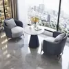 Juego de sofá de un asiento y mesa de centro para recepción de hotel, sala de reuniones de clientes, oficina de ventas, salón de belleza, centro comercial, mueble de sala de exposición, gama alta