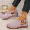 Sandalias cerradas de suela gruesa para mujer, transfronterizas europeas y americanas, nuevo modelo de otoño 2026, talla grande, punta redonda, talón abierto, zapatillas transpirables
