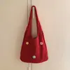 Nuevo Bolso de Hombro de Punto Holgado Calado Floral Rojo para Mujer, Bolso Tote Casual de Gran Capacidad