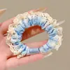 Scrunchie retrô com estampa de leopardo cor de café para outono, estilo coreano, moderno, versátil, elástico durável para rabos de cavalo e acessórios de cabelo