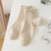 Envío Gratis Primavera y Verano Nuevos Calcetines de Algodón para Mujer Calcetines de Malla con Lazo para Mujer Calcetines de Barco Calcetines Transpirables Transfronterizo