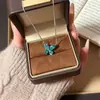 Colar Borboleta Brilhante de Diamante Paraíba Nicho Versátil Zircônia Ornamentos Cravejados à Mão Luxo Leve Temperamento Joias de Toque de Alto Padrão