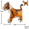 Novo carrinho de caminhada com rodas animal filme de alumínio balão desenho animado em pé imitação corda brinquedo real feira noturna praça atacado
