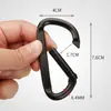 Fivela de escalada preta em forma de D nº 8 de liga de alumínio, fivela grande para pendurar, gancho para garrafa de água, copo de água, bolsa, mochila, fivela de pendurar
