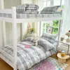 Juego de Tres Piezas de Cama para Dormitorio Estudiantil de Algodón Puro, Funda de Edredón de Algodón para Estudiante Universitario, Juego Completo de Colchón, Sábana Plana y Sábana Ajustable Seis Piezas