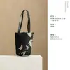 Bolsa de almacenamiento para juego de té de algodón tejido, bolsa cilíndrica gruesa para viaje, bolsa de ceremonia de té de tamaño grande para maestros de té