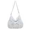 2026 Nova Bolsa de Ombro Casual de Grande Capacidade Estilo Coreano Bolsa Transversal para Trabalho e Trajeto Bolsa Tote Casual de Bolinhas