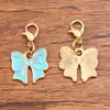 Accesorios de joyería de aleación multicolor y multiestilo, dijes colgantes de esmalte dorado KC, colgantes de flor, corazón, pentagrama y chile