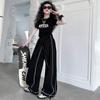 Traje de Verano para Niñas 2025 Nuevo Camiseta Estampada con Letras Pantalones de Pierna Ancha Conjunto de Dos Piezas para Niños Mayores Ropa de Baile Moderna y Genial